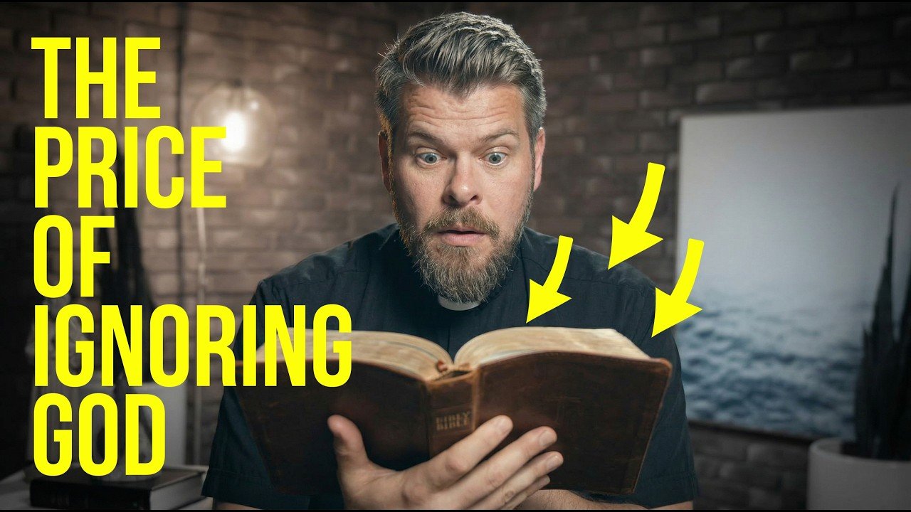 what happens when you run from God man reading bible sitting in saint dominic media production studio